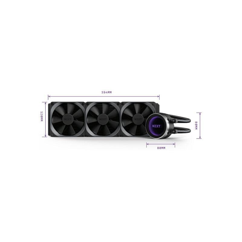 恩杰 NZXT Kraken海妖 X72 360mm一体式水冷散热器（可调色RGB水冷头/静音/耐久/散热/360mm冷排/三风扇）